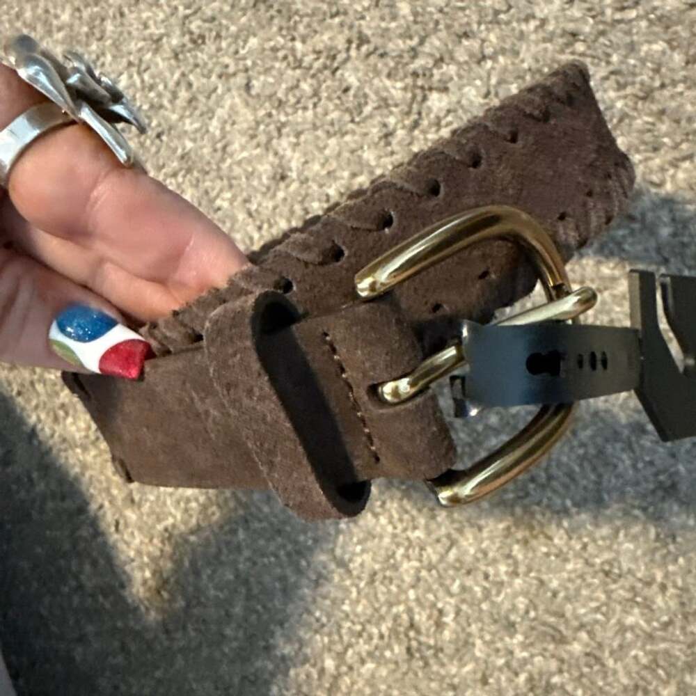Levi's Laced Edge Suede Belt Size S Brown